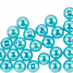 Round Acrylic Pearl Beads 12mm ABS Turquoise Pack of 30