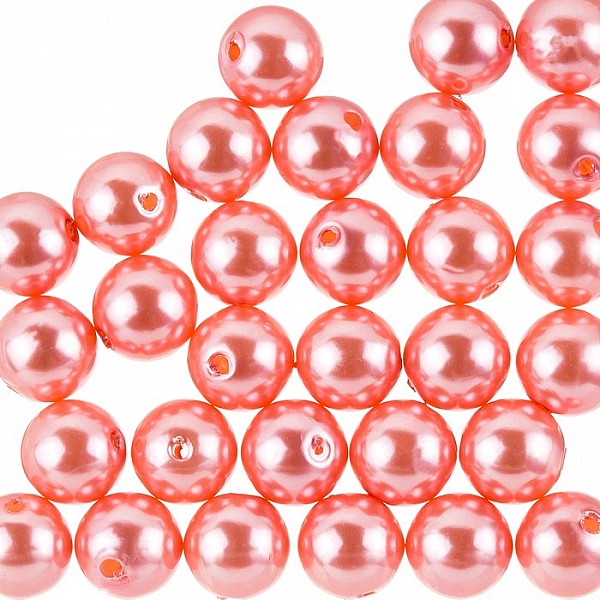 Acrylic Pearl Beads Round 12mm (Salmon Pink) Pack of 30