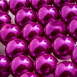 12mm Acrylic Pearl Beads Round Magenta Purple Pack of 30
