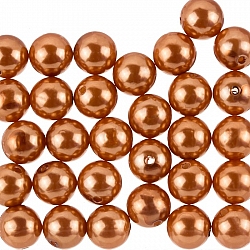 Acrylic Pearl Beads Round Copper Brown 12mm Pack of 30