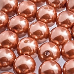 Acrylic Pearl Beads Round Copper Brown 12mm Pack of 30