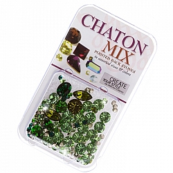 Swarovski Crystal Chaton Mix Rhinestones - Greens 4.5g