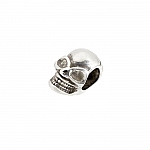 Antique Silver Skull End Cap fits Regaliz Leather 20mm