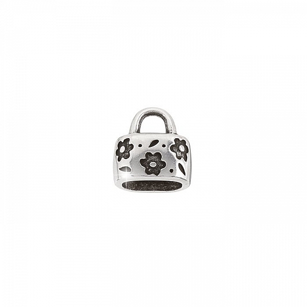 Silver Floral Embossed End Cap fits Regaliz Leather PK1