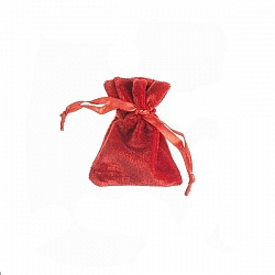 Red Velvet Small Drawstring Jewellery Pouch 9x7cm PK1