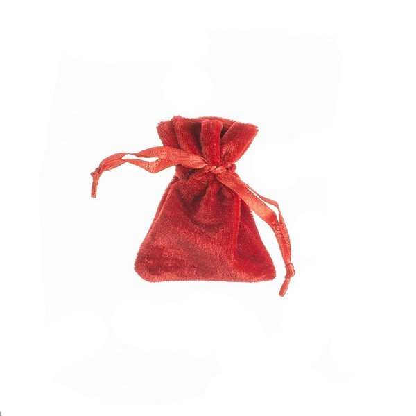 Red Velvet Small Drawstring Jewellery Pouch 9x7cm PK1