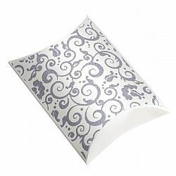 Silver Glitter Small Cream Pillow Gift Box 11x8x3cm PK1