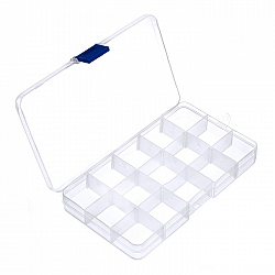 Clear Plastic Bead Storage Box 15 Compartment 170x100mm 