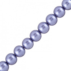 Round Glass Pearl Beads 12mm Lilac - Sold on 16" Strand
