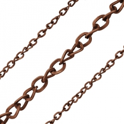 Red Copper Plated Iron Twist 5x4mm Unfinished Chain 1m