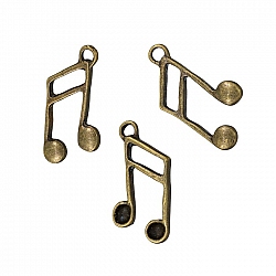 Antique Bronze Musical Sixteenth Note Charm 26mm (PK3)