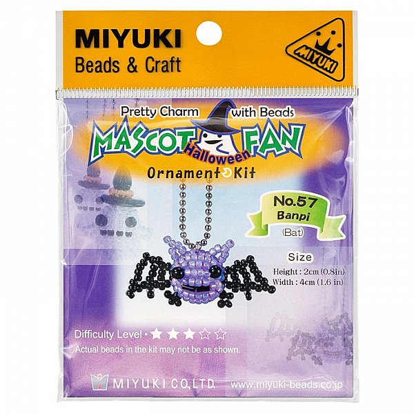 Miyuki Beaded Mascot Fan Kit | No.57 Halloween Bat Charm