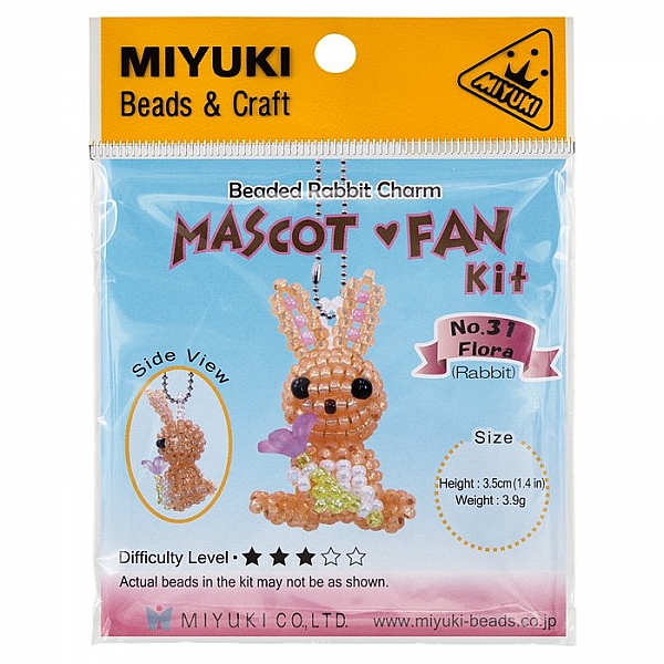 Miyuki Beaded Mascot Fan Kit | No.31 Flora Rabbit Charm