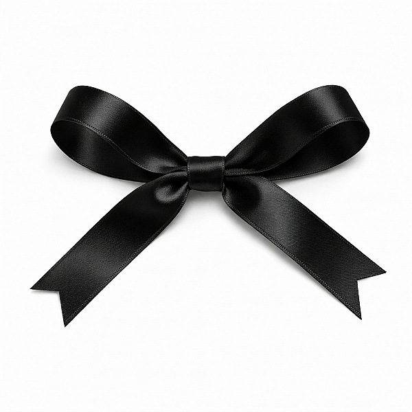 10mm Black Double Sided Satin Ribbon – 1 Metre