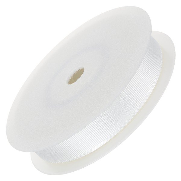 White Grosgrain Craft Ribbon 16mm Width - 20 Metre Reel