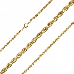 Gold Plated Twisted Rope Chain 18" Necklace With Clasp