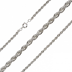 Silver Plated Twisted Rope Chain 18" Necklace With Clasp