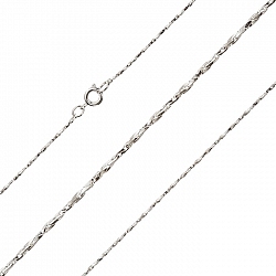 Silver Plated 1mm Twisted Beading Chain Necklace 18”