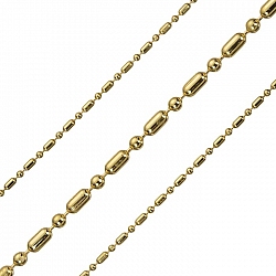 Gold Plated Ball And Bar Chain With Connector Clasp 1m