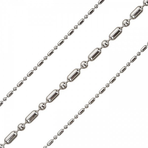 Silver Plated Ball And Bar Chain With Connector Clasp 1m