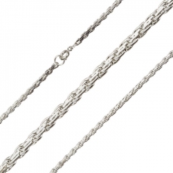 Silver Plated Premium Weave Chain 18" With Bolt Clasp