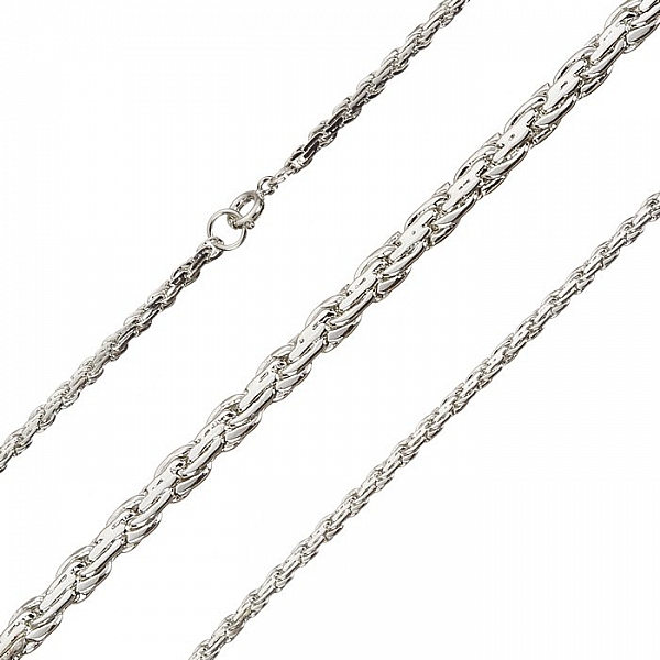 Silver Plated Premium Weave Chain 18" With Bolt Clasp