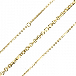 2mm Round Link Chain Gold Plated Steel 1 Metre Length
