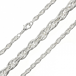 5mm Rope Chain Necklace With Clasp Silver Plated - 16"