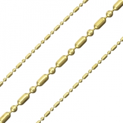 Brass Ball and Bar Chain 2mm Unfinished 1 metre length