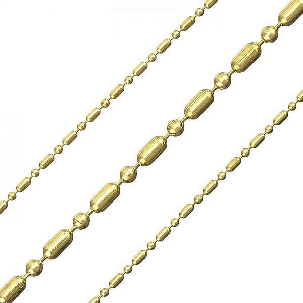 Brass Ball and Bar Chain 2mm Unfinished 1 metre length