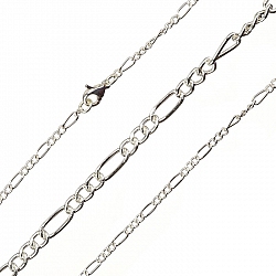2mm Figaro Chain Necklace With Clasp Silver Plated 18"