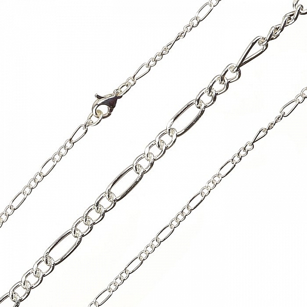 2mm Figaro Chain Necklace With Clasp Silver Plated 18"