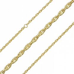 Gold Plated Unfinished Rope Chain 3mm Steel Link 1metre