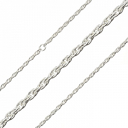 Silver Plated Unfinished Rope Chain 3mm Steel Links 1m