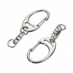 Large Key Rings 55mm Oval Snap Clasp With Swivel Chain