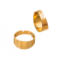 Adjustable Ring Bases Gold Plated - Flat 10mm Wide PK2