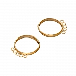 Adjustable Ring Bases 5 Loops (18mm) Gold Plated - PK2