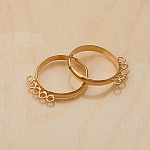 Adjustable Ring Bases 5 Loops (18mm) Gold Plated - PK2