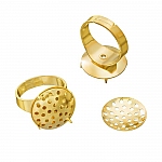 Adjustable Ring Bases Gold Plated 16mm Sieve Disc PK2
