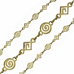 Antique Gold Chain Swirl/Diamond Shape Unfinished - 1m