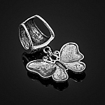 Butterfly Scarf Bail Pendant Slider 70mm Antique Silver