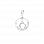 Swarovski Rivoli Setting & Bail - Sterling Silver 12mm