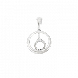 Swarovski Rivoli Setting & Bail - Sterling Silver 12mm