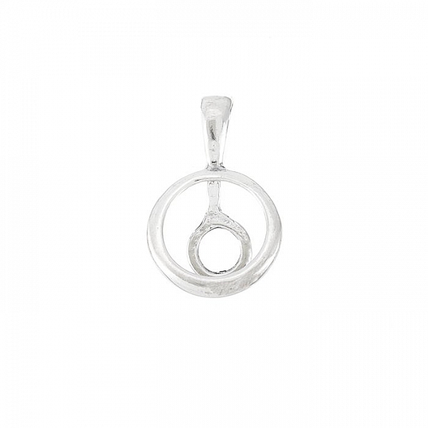 Swarovski Rivoli Setting & Bail - Sterling Silver 12mm