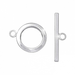 Sterling Silver 14mm Round Toggle Bar Jewellery Clasp