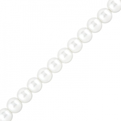 White Pearl Glass Beads Round 10mm Sold on 15.5" Strand