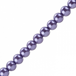 10mm Glass Pearl Bead Round Lavender Sold on 16" Strand