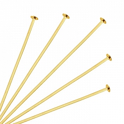 Flat Head Pins 50mm (2 Inch) Gold Plated 0.60mm - PK50