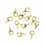 Lobster Claw Clasps Gold Plated Fasteners 12mm - PK12