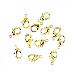 Lobster Claw Clasps Gold Plated Fasteners 12mm - PK12